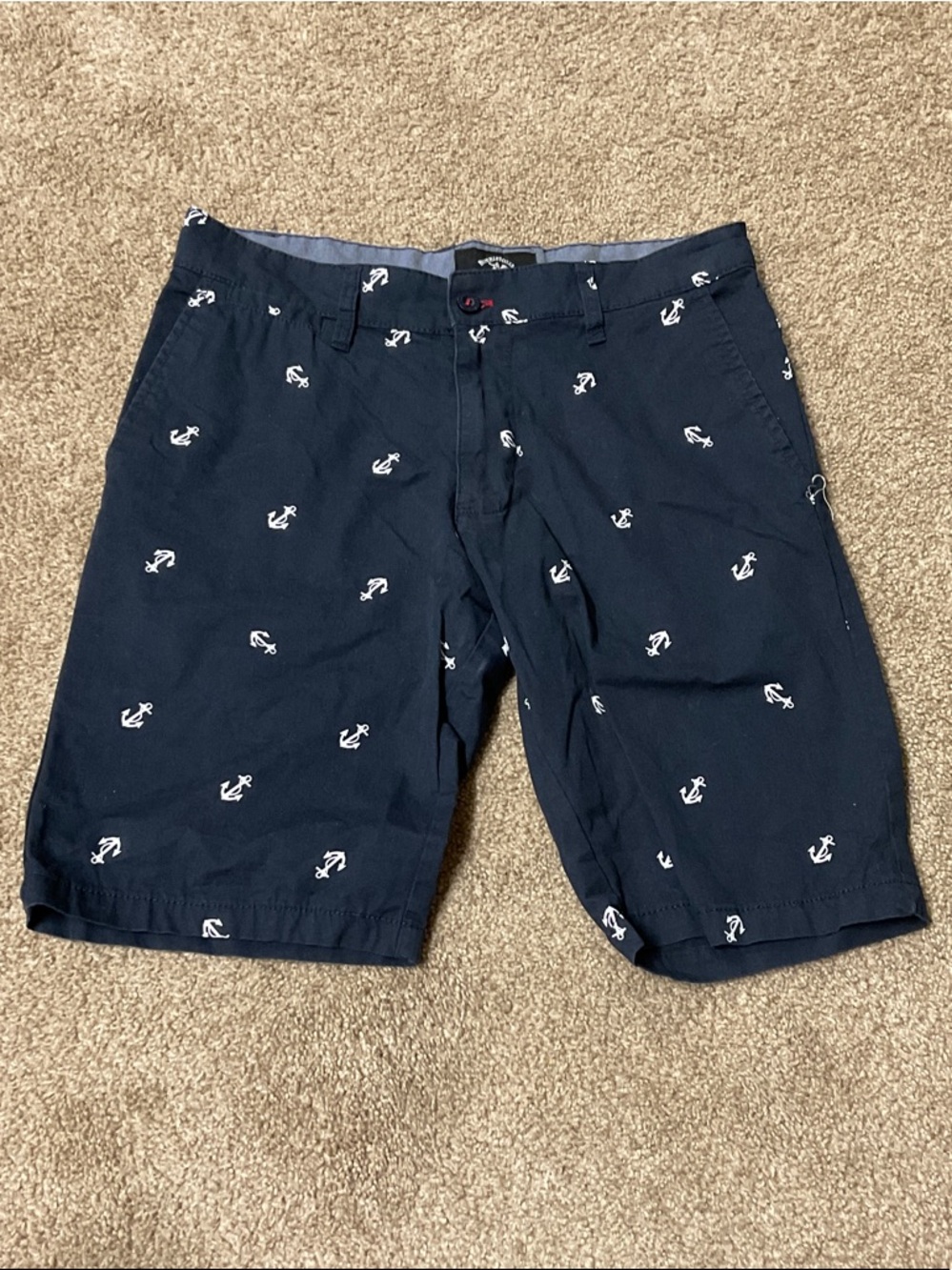 Beverly Hills Polo Club Navy Shorts with White Anchor Print